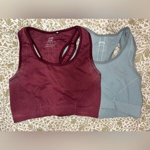 AYBL Women's Sports Bras - Burgundy and Teal Size M